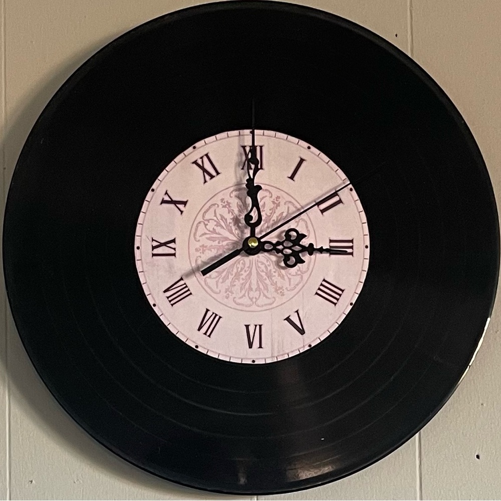 Black Vinyl Record Wall Clock